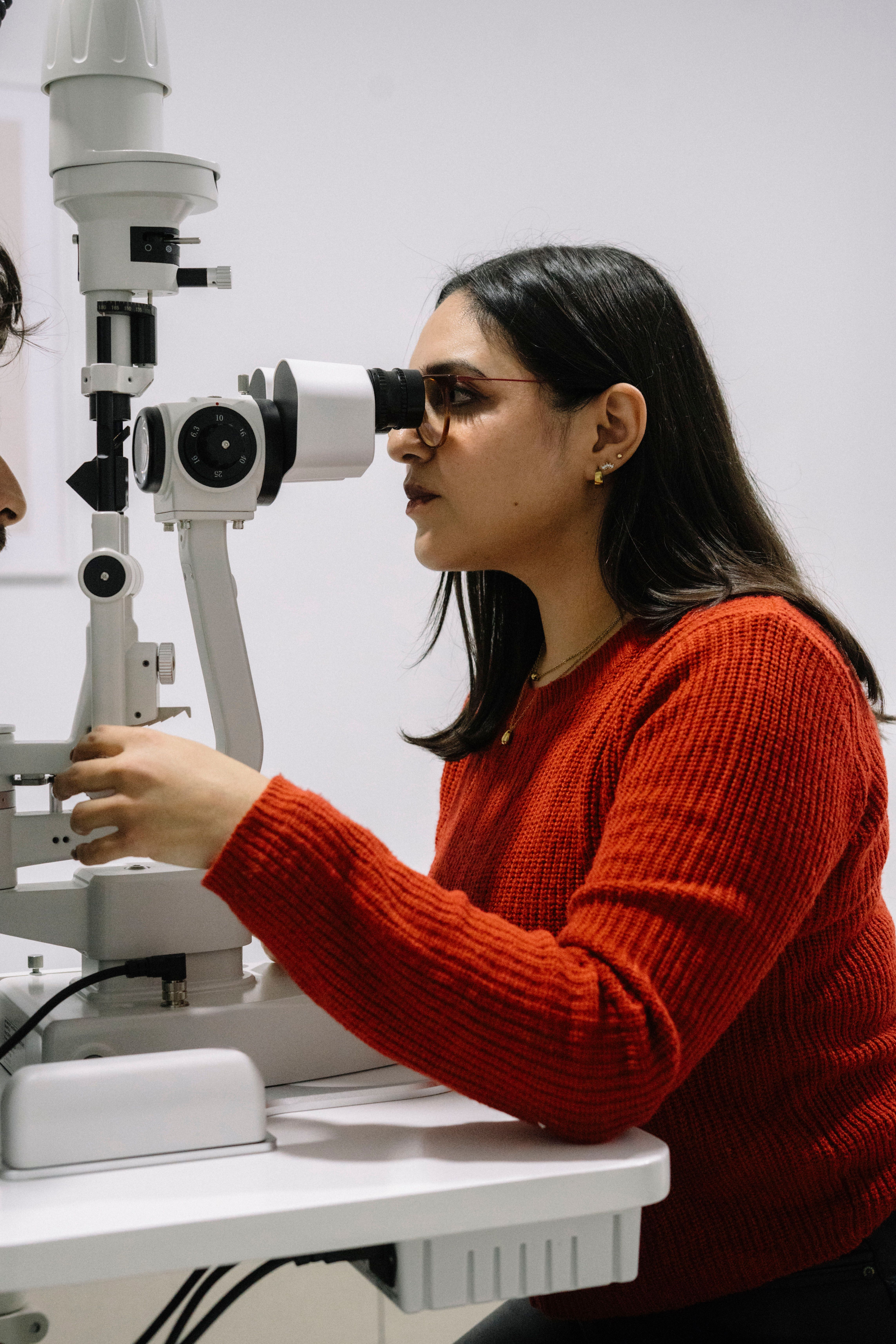 Senior patient receiving eye care consultation