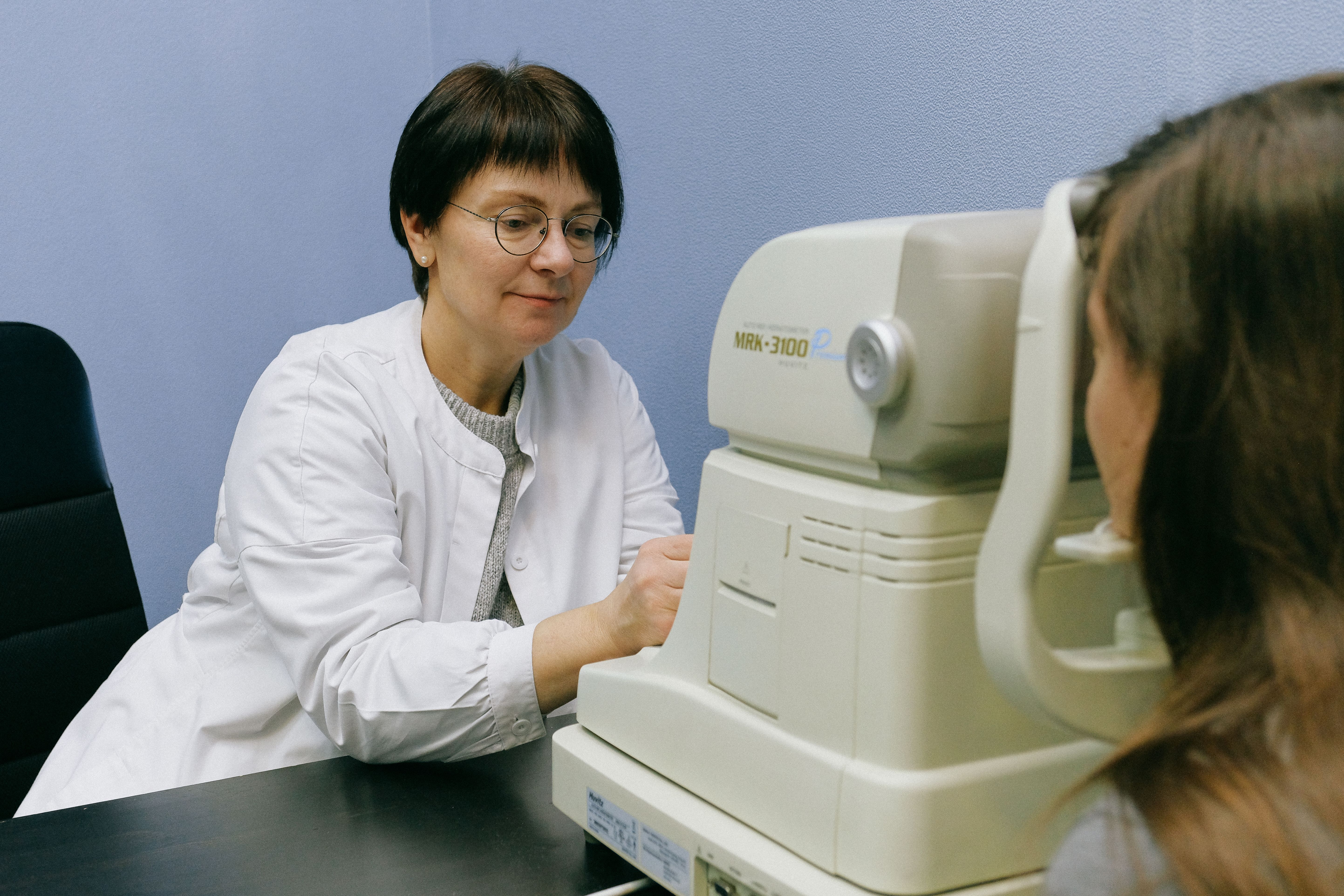Comprehensive eye examination room with modern equipment